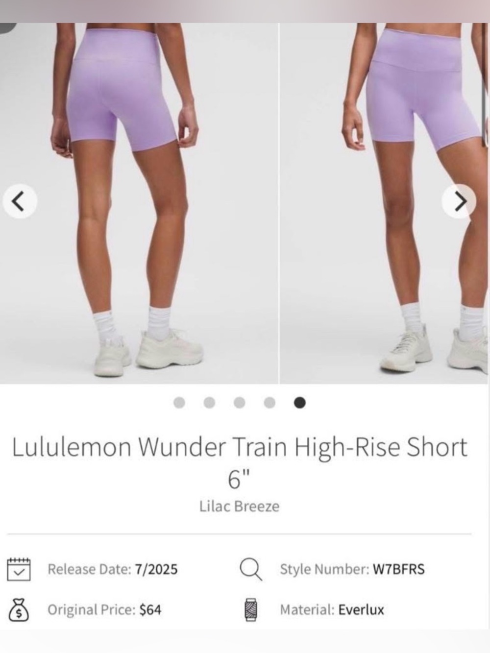 Lululemon 6” Wunder train shorts